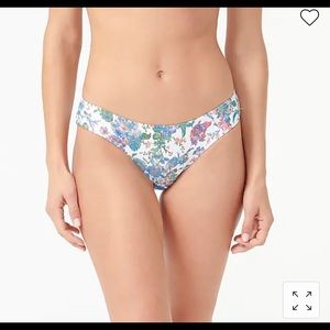 NWT J Crew Eco Surf Hipster Bikini Bottom, English Garden, ivory multi, Size L
